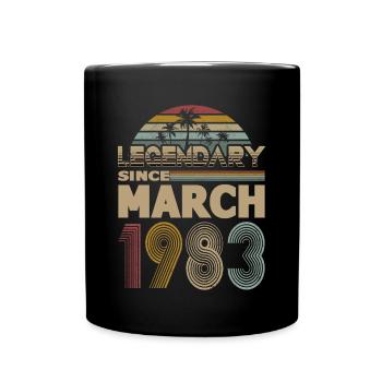 Année du 40e anniversaire Mars 1983 Légendaire 1983 - Mug uni - noir - Devant