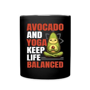 Avocado Yoga Master Avocado Fruit Meditate Guac - Full Colour Mug - black - Front