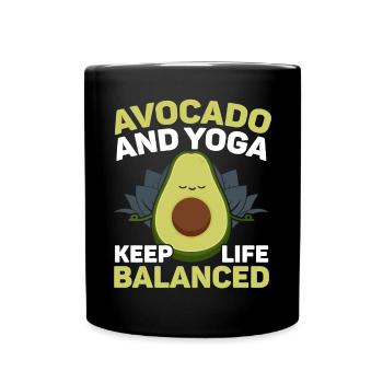 Avocado Yoga Master Avocado Fruit Meditate Guac - Full Colour Mug - black - Front