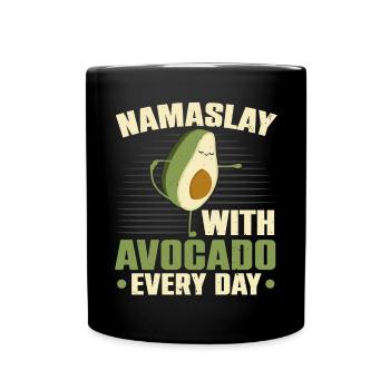 Avocado Yoga Master Avocado Fruit Meditate Guac - Full Colour Mug - black - Front