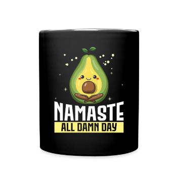 Avocado Yoga Master Avocado Fruit Meditate Guac - Full Colour Mug - black - Front