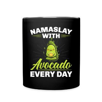 Avocado Yoga Master Avocado Fruit Meditate Guac - Full Colour Mug - black - Front