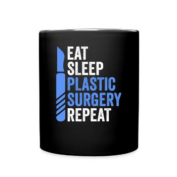 Food Sleep Plastic Surgery Surgical - Full Colour Mug - black - Front