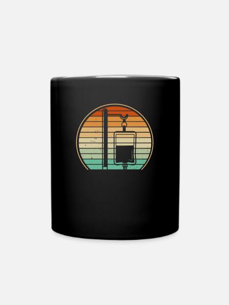 Blutbeutel Retro - Tasse einfarbig - Schwarz