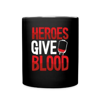 Helden Spenden Blut - Tasse einfarbig - Schwarz - Vorne
