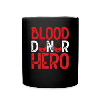 Blutspender-held - Tasse einfarbig - Schwarz - Vorne