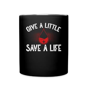 Donner un peu pour gagner sa vie - Mug uni - noir - Devant