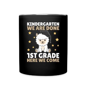Kids Kindergarten graduate Alpaka 1st grade - Tasse einfarbig - Schwarz - Vorne