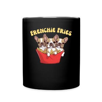 Frenchie Fries - Mignonnes frites de bouledogue français - Mug uni - noir - Devant