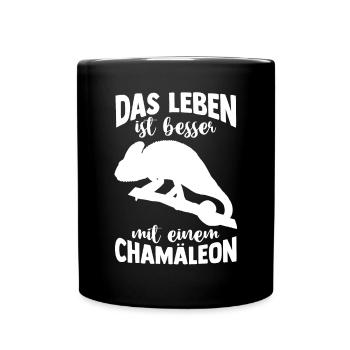Terrarium Echsen Reptilien - Tasse einfarbig - Schwarz - Vorne