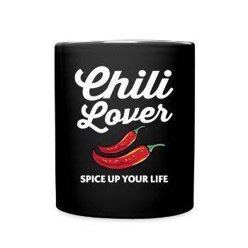 Poivrons rouges Nourriture épicée Drôle Chili Lover Spice Up Y - Mug uni - noir - Devant