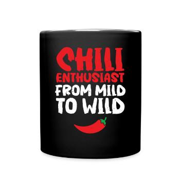 Red Pepper Spicy Funny Chili Enthusiast From Mild - Tasse einfarbig - Schwarz - Vorne