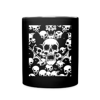 Horror Skull Skull Art Skull Gothic Heavy Metal - Full Colour Mug - black - Front