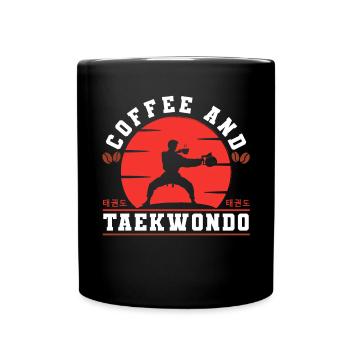 TKD Korean Martial Arts Tae Kwon - Tasse einfarbig - Schwarz - Vorne