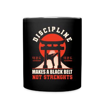 TKD Korean Martial Arts Tae Kwon - Tasse einfarbig - Schwarz - Vorne
