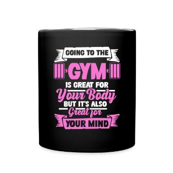 Gym Musculation Musculation Femmes Entraînement Haltère - Mug uni - noir - Devant