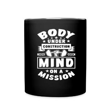 Bodybuilder Gym Training Fitness Weight Training Dumbbell - Mug uni - noir - Devant