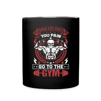 Bodybuilder Dumbbell Gym Fitness Training Musculation - Mug uni - noir - Devant