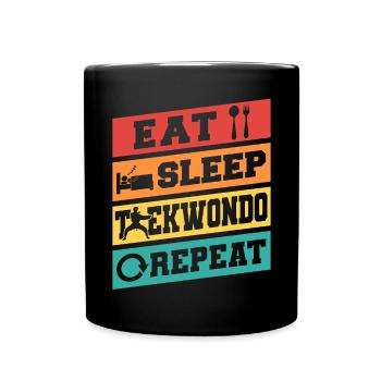 TKD Korean Martial Arts Tae Kwon - Tasse einfarbig - Schwarz - Vorne