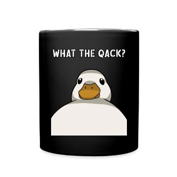 Funny Duck Saying Ducks Humor What the qack - Full Colour Mug - black - Front