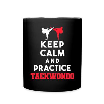 TKD Korean Martial Arts Tae Kwon - Tasse einfarbig - Schwarz - Vorne