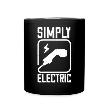 Simply Electric - für Elektro Auto Fans - Tasse einfarbig - Schwarz - Vorne