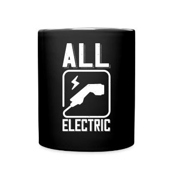 All Electric Supercharge - für Elektro Auto Fans - Tasse einfarbig - Schwarz - Vorne