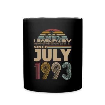 30. Geburtstag Jahrgang Juli 1993 Legendary 1993 - Tasse einfarbig - Schwarz - Vorne
