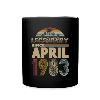 40e anniversaire né en avril 1983 légendaire 1983 - Mug uni - noir - Devant