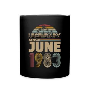 40e anniversaire Né en juin 1983 Légendaire 1983 - Mug uni - noir - Devant