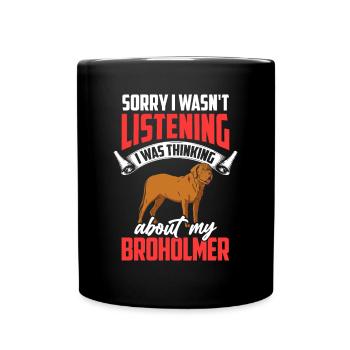 En pensant à mon grand danois de Broholmer - Mug uni - noir - Devant