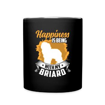 Briard me rend heureux Berger de Brie - Mug uni - noir - Devant