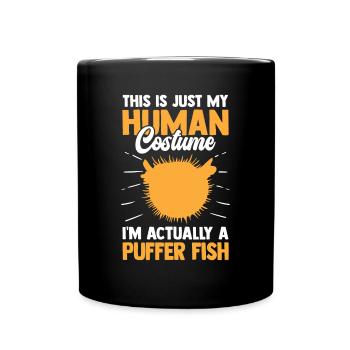 Nur ein Kugelfisch Kostüm Riesenkugelfisch - Tasse einfarbig - Schwarz - Vorne