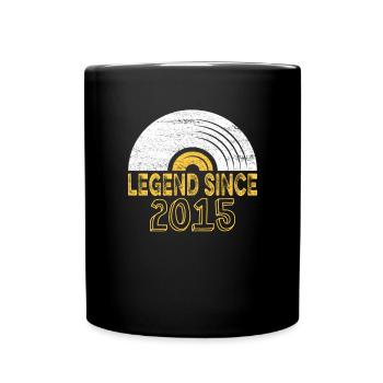 2015 Geburtstag Vinyl Legend since - Tasse einfarbig - Schwarz - Vorne