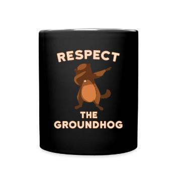 Dabbing Groundhog Day Respect the Groundhog Funny - Mug uni - noir - Devant