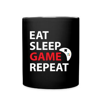 Eat Sleep Game Repeat Video Game - Full Colour Mug - black - Front