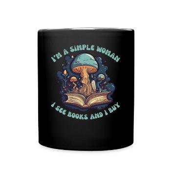 Book lover design with books for literature - Full Colour Mug - black - Front