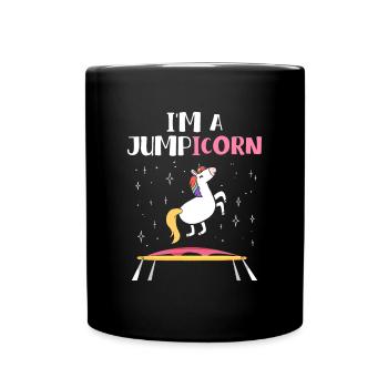 Jumpicorn Einhorn Trampolin - Tasse einfarbig - Schwarz - Vorne