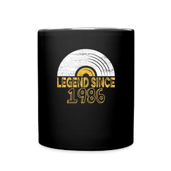1986 Geburtstag Vinyl Legend since - Tasse einfarbig - Schwarz - Vorne