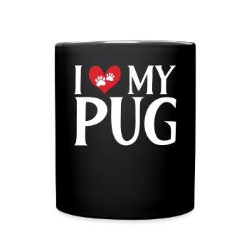 Pug Gifts for Pug Lovers - Full Colour Mug - black - Front