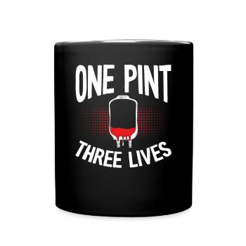Ein Pint, Drei Leben - Tasse einfarbig - Schwarz - Vorne