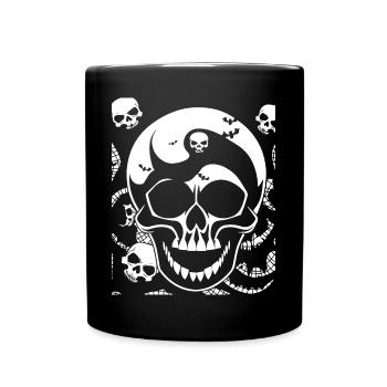 Horror Skull Skull Art Skull Gothic Heavy Metal - Full Colour Mug - black - Front