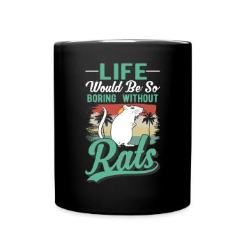 Rat Gift Rat domestique Rat Propriétaire - Mug uni - noir - Devant