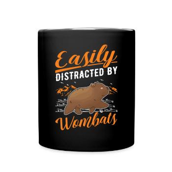 Easily distracted by Wombats - Tasse einfarbig - Schwarz - Vorne