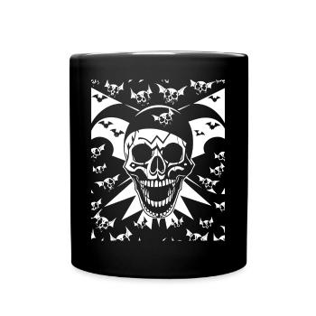 Horror Skull Skull Art Skull Gothic Heavy Metal - Full Colour Mug - black - Front