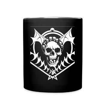 Horror Skull Skull Art Skull Gothic Heavy Metal - Full Colour Mug - black - Front