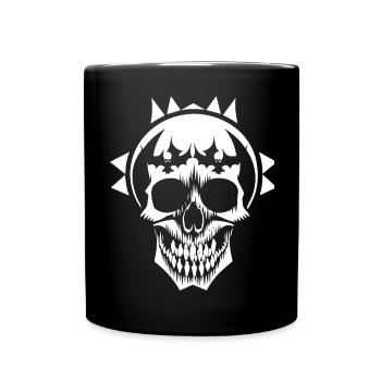 Horror Schädel Schädel Kunst Totenkopf Gothic Heavy Metal - Tasse einfarbig - Schwarz - Vorne
