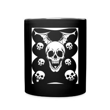 Horror Skull Skull Art Skull Gothic Heavy Metal - Full Colour Mug - black - Front