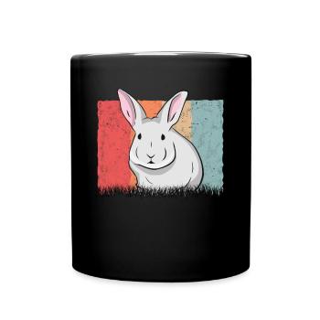 Lapin Rétro Lapin Vintage - Mug uni - noir - Devant