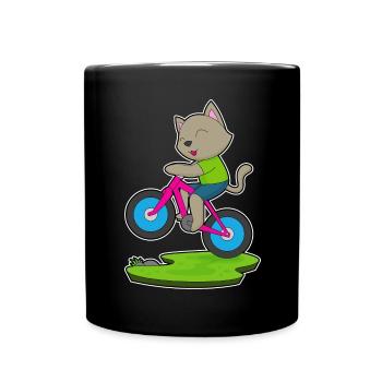 Vélo chat - Mug uni - noir - Devant